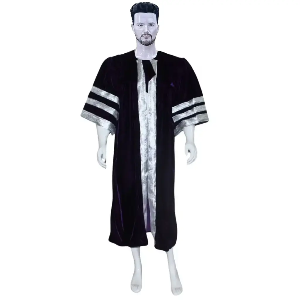 Black Graduation Gown-Adult Velvet 