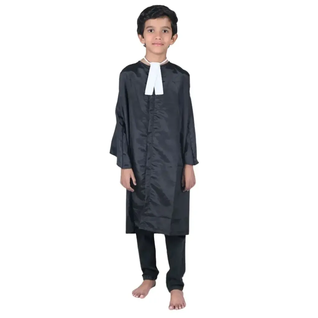 Black Advocate Costume Rental For Kids & adults – Lawyer / Barrister Robe & Accessories
