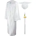 White Adult Matte Graduation Gown Rental – Classic Graduation Robe