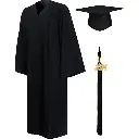 Black Graduation Gown Rental for Adults – Matte Finish Academic Robe