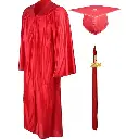Red Graduation Gown Rental for Adults – Matte Finish Academic Robe