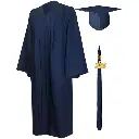 Dark Blue Graduation Gown Rental for Adults – Matte Finish Academic Robe