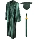 Forest Green Graduation Gown Rental for Adults – Matte Finish Academic Robe