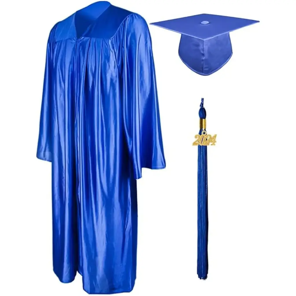 Blue Graduation Gown Rental for Adults – Matte Finish Academic Robe