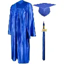 Blue Graduation Gown Rental for Adults – Matte Finish Academic Robe