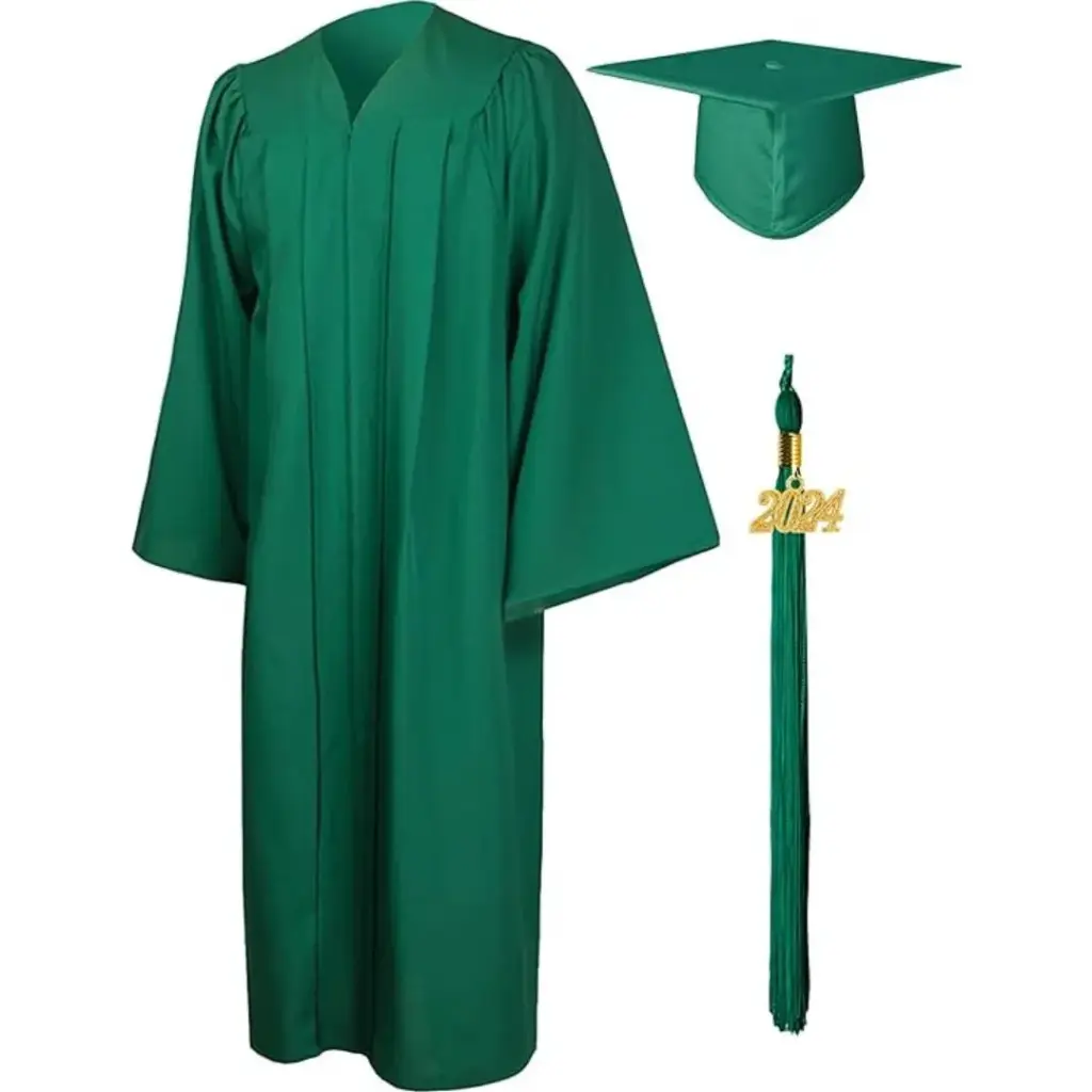Turquoise Green Graduation Gown Rental for Adults – Matte Finish Academic Robe