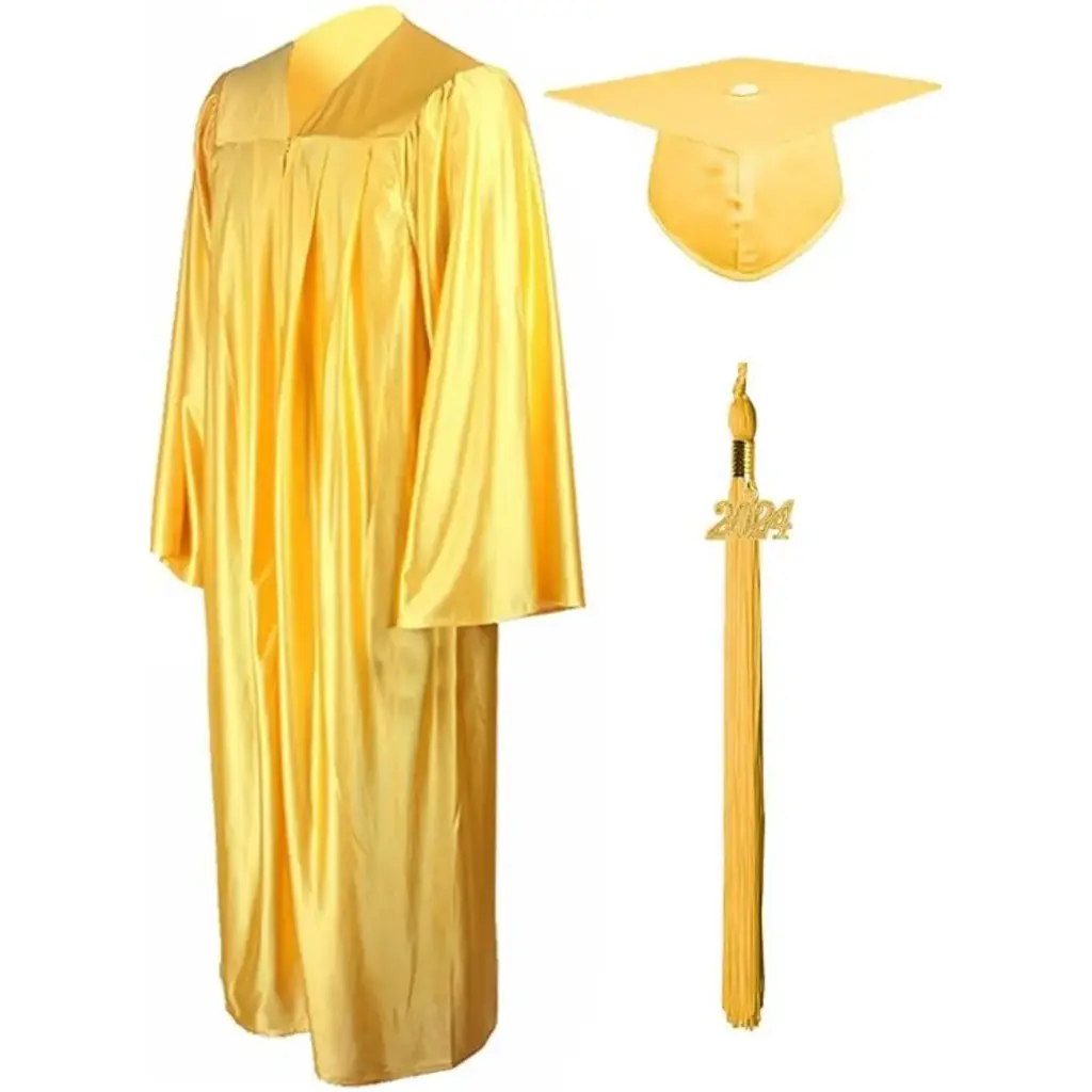 Yellow Graduation Gown Rental for Adults – Matte Finish Academic Robe