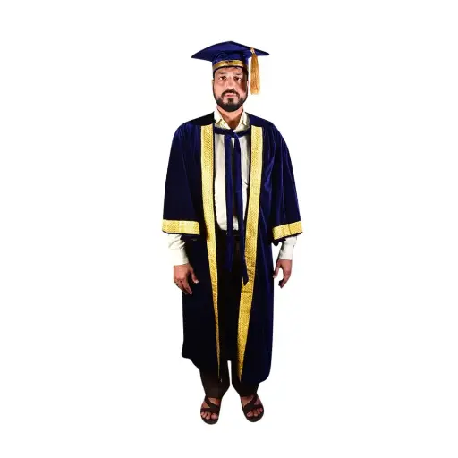 Black Graduation Gown-Velvet