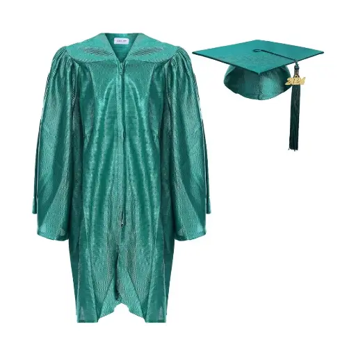 Forest Green Graduation Gown-Kids Satin 