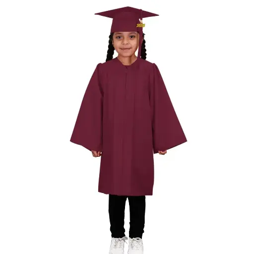Maroon Color Graduation Gown-kids Matte 