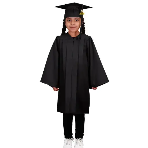 Black Graduation Gown-kids Matte 