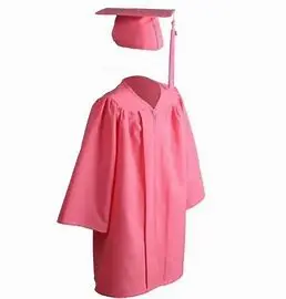 Pink & White Graduation Gown-kids Matte 