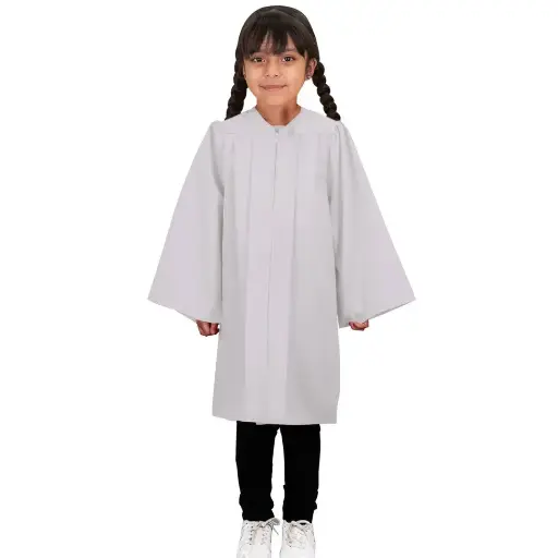 White Graduation Gown-kids Matte 