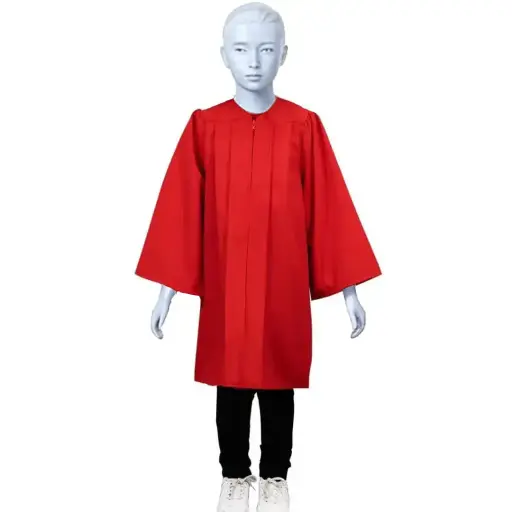 Red Color Graduation Gown-kids Matte
