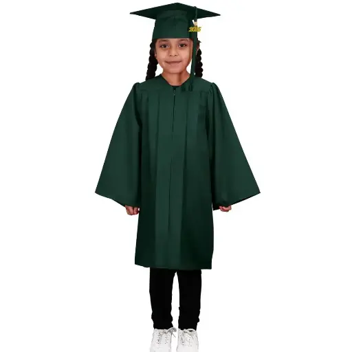 Forest Green Graduation Gown-kids Matte 
