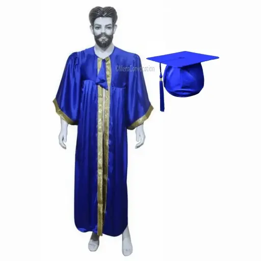 Royal Blue Graduation Gown-Adult Satin 