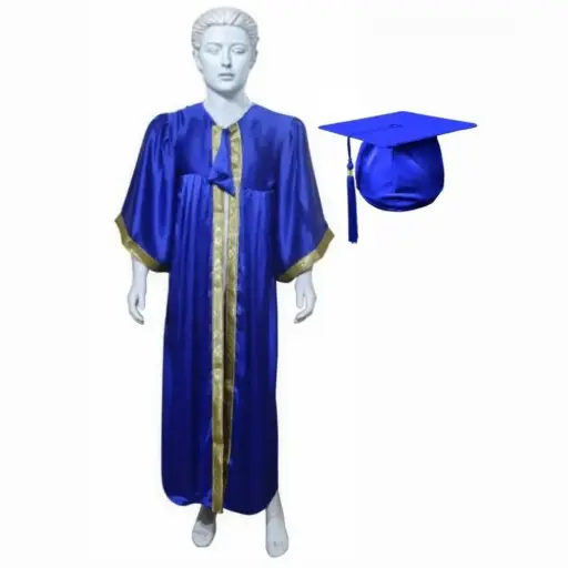 Royal Blue Graduation Gown-Adult Satin 