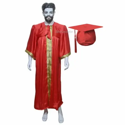 Red Graduation Gown-Adult Satin 