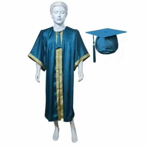 Turquoise Green Satin Graduation Gown for Adults Rental– Elegant Academic Regalia