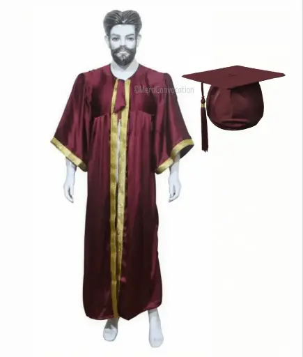 Maroon Graduation Gown-Adult Satin 