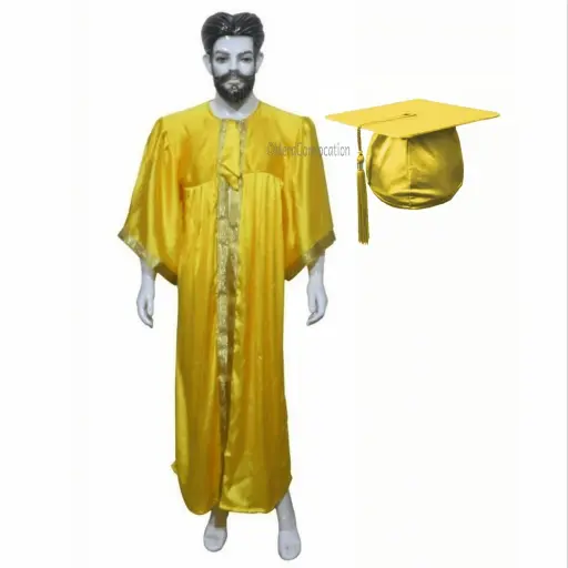Yellow Graduation Gown-Adult Satin