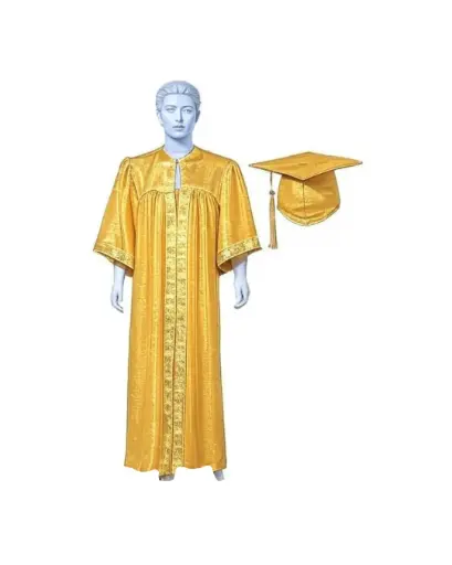 Yellow Satin Graduation Gown for Adults Rental– Vibrant Academic Regalia