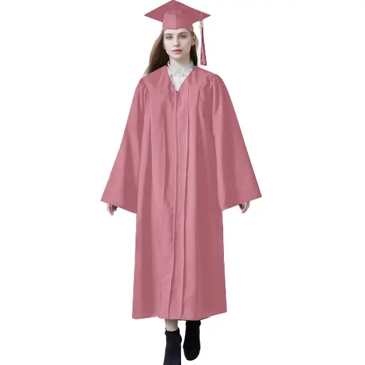 Pink & White Graduation Gown-Adult Matte 