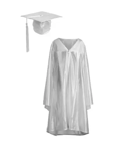 White Graduation Gown-Adult Matte 