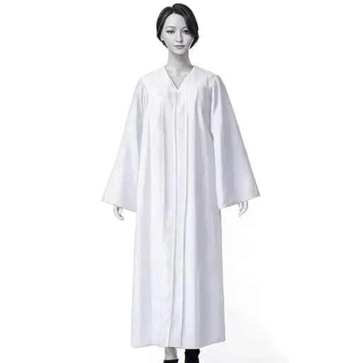 White Graduation Gown-Adult Matte 