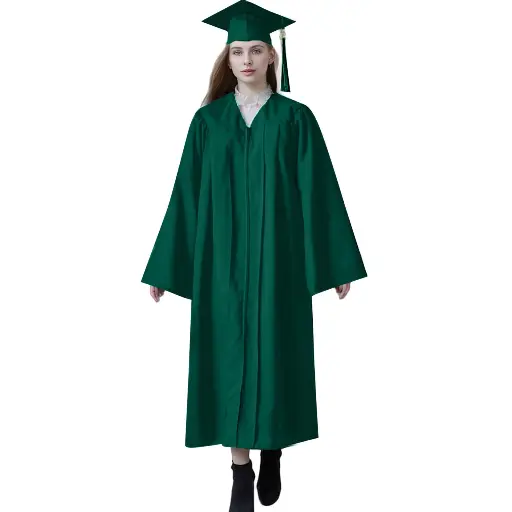 Forest Green Graduation Gown-Adult Matte 