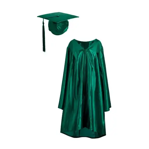 Forest Green Graduation Gown-Adult satin