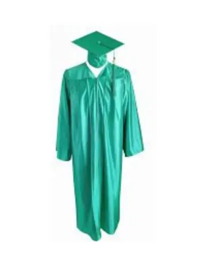 Turquoise Green Graduation Gown-Adult satin   