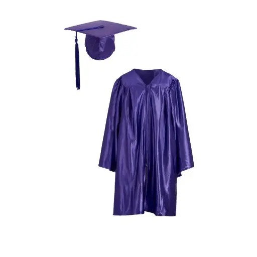 Purple Graduation Gown-Adult satin
