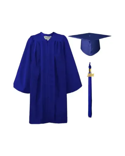 Dark Blue Graduation Gown-Kids Matte
