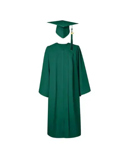 Forest Green Graduation Gown-Kids Matte