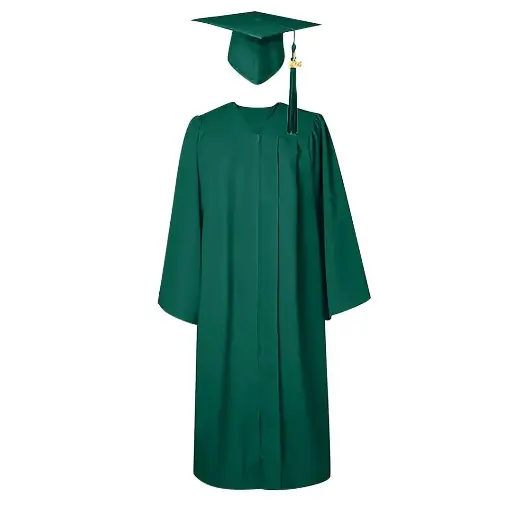 Forest Green Graduation Gown-Kids Matte