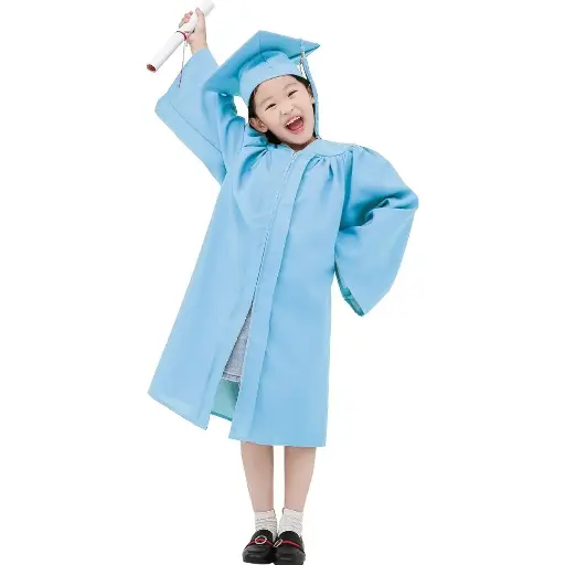 Blue Graduation Gown-Kids Matte 