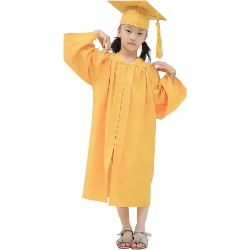 Yellow Graduation Gown-Kids Matte 
