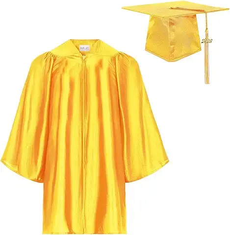 Yellow Graduation Gown-Kids Satin 