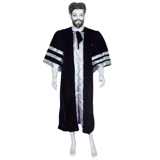 Black Graduation Gown-Adult Velvet 