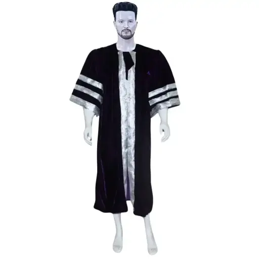 Black Graduation Gown-Adult Velvet 