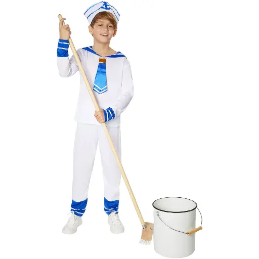 White Sailor Boy Costume Rental – Classic Boys’ Sailor Outfit for Plays & Fancy Dress