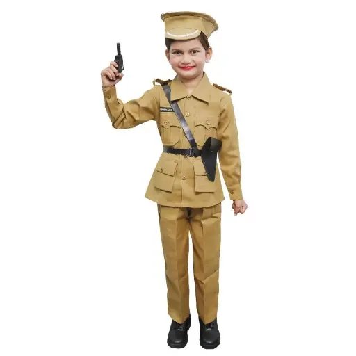 Kaki Police Constable Costume Rental – Authentic Indian Police Uniform