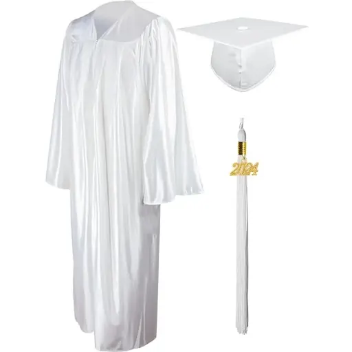  White Graduation Gown-Adult Matte