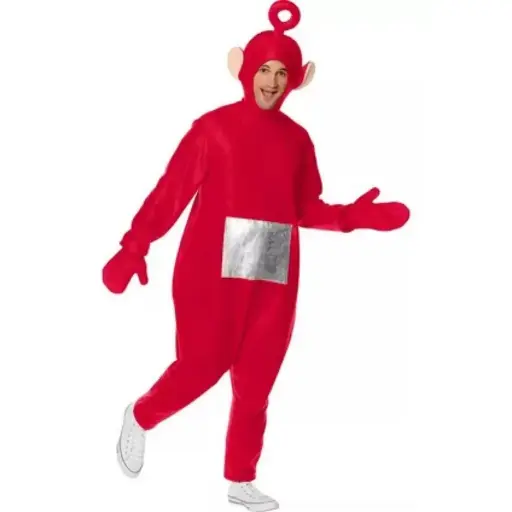Tele Tubbies Po Costume – Red Teletubby Fancy Dress for Kids & Adults