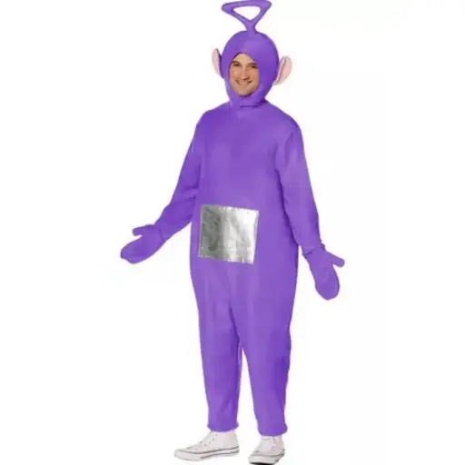Tele Tubies Tinky Winky Costume – Purple Teletubby Fancy Dress for Kids & Adults