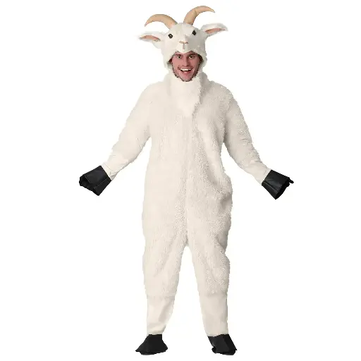 Goat Costume for Rental– Plush Animal Jumpsuit for Kids & Adults